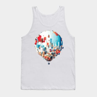 Air Ballon Discovery Travel Landscape Beauty Skyline Tank Top